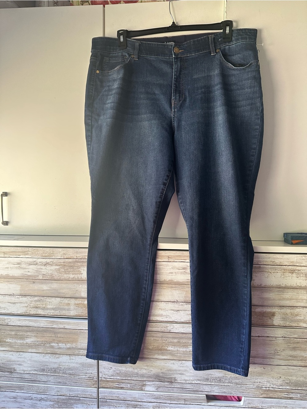 👖 d.jeans Women’s Plus Size 20W Dark Wash Straight Leg Stretch Jeans